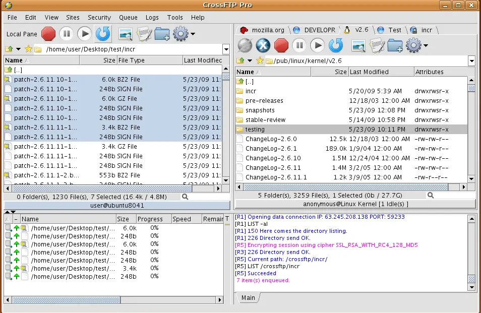 linux filezilla command line