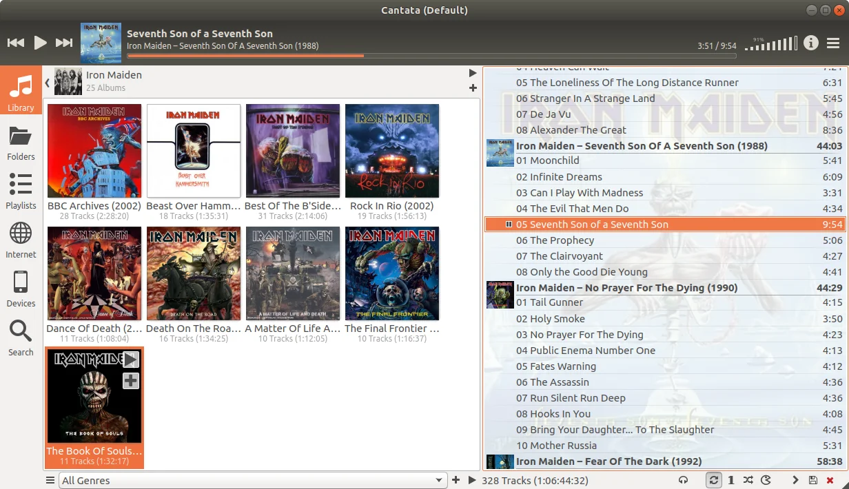 cantata music player in ubuntu