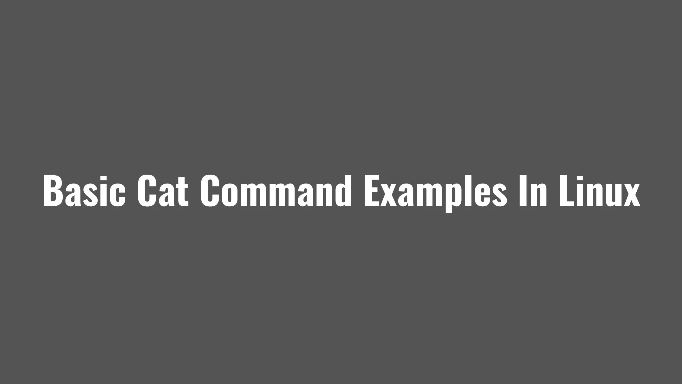 Basic Cat Command Examples In Linux